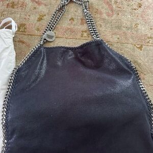 Stella McCartney Navy Falabella Tote Gunmetal Chain Excellent Condition Used 2X
